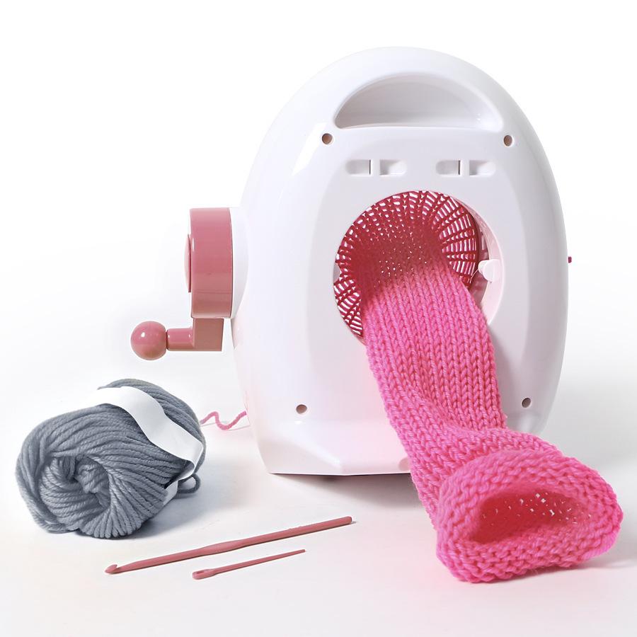 Penguin 22-Needle Vertical Hand-Crank Wool Knitting Machine for DIY Scarves, Hats, and Socks.