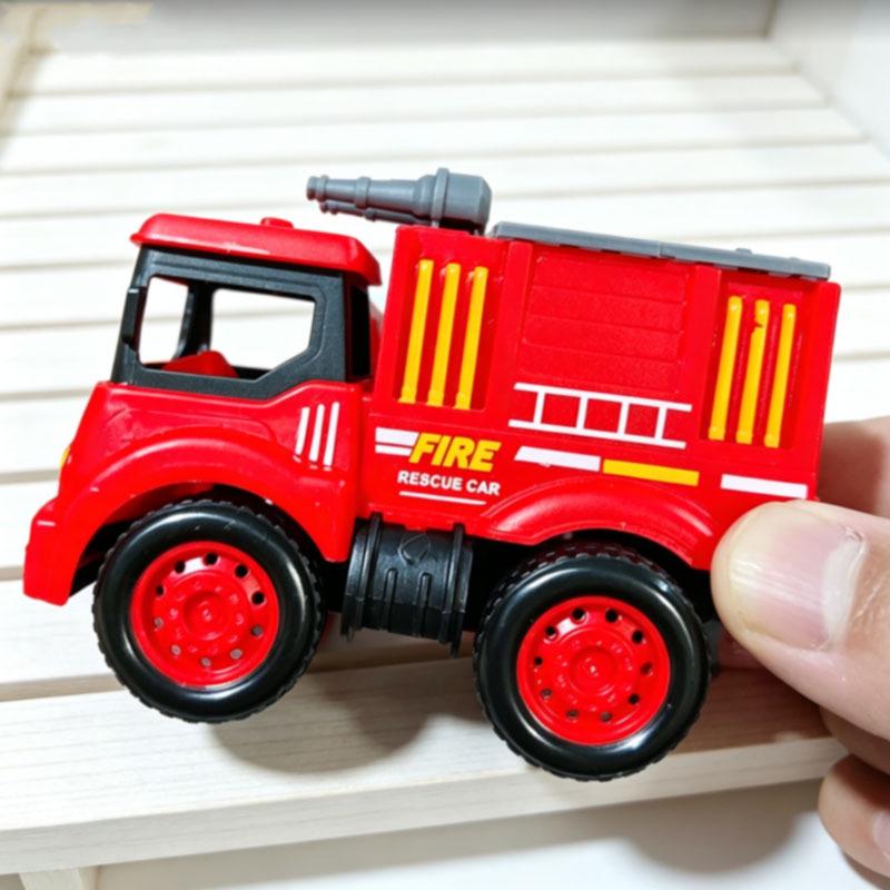 San Yuan's Hot-Selling Pull-Back Fire Rescue Truck Model Set - Educational Toy Cars with Ladder Truck Simulation (4 Types)