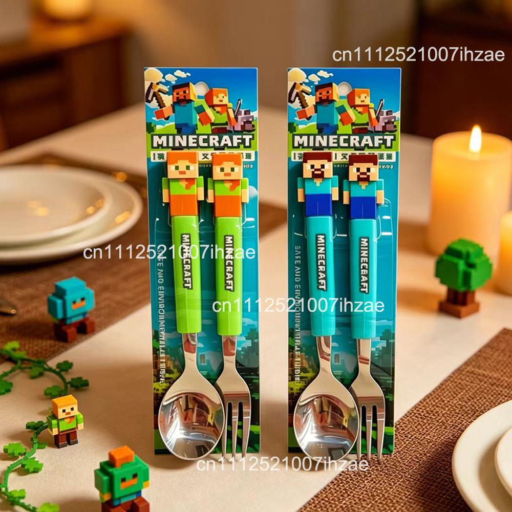 New Style Game Peripherals Spoon Fork Set Doll Handle Tableware ABS Material Handle Stainless Steel Novel Tableware Combination