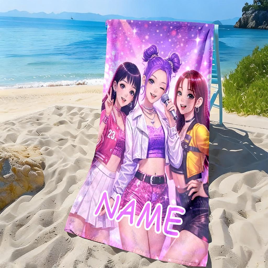 Personalized Beach Towel Custom Name/Logo Oversized Microfiber Quick-Dry Towel Summer Party Gift for Beach Swimming Bath Sports