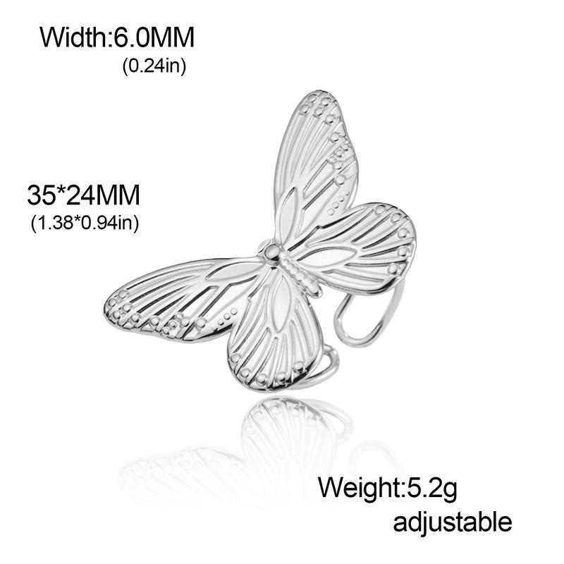 

Stainless Steel Adjustable Butterfly Women S Ring Gold Plated Finger Rings Trendy Jewelry Birthday Gift A1