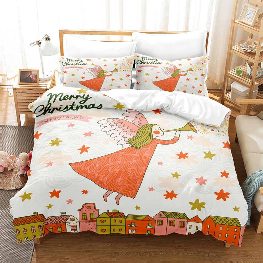 Digital Printing Chemical Fiber Sexy Beautiful Women Bedding Three-Piece Set, Starting From Approval
