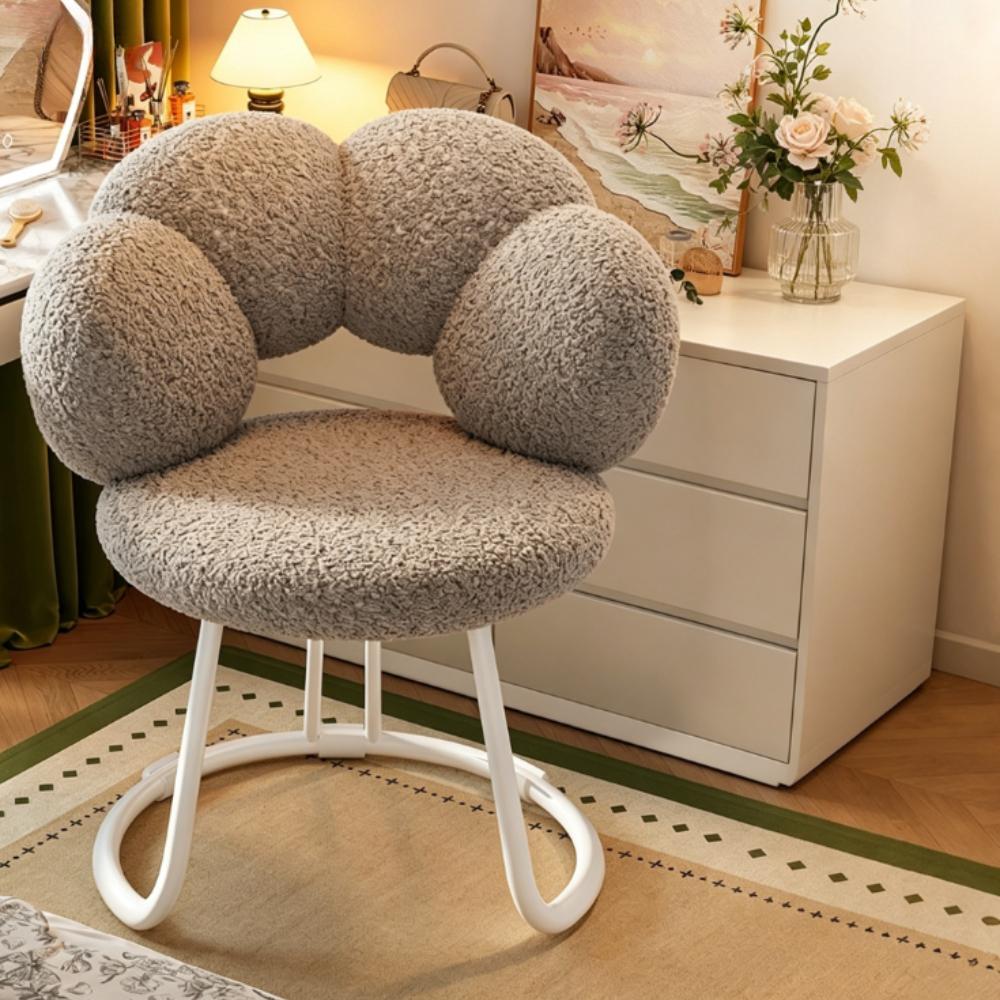 Modern Dressing Stool Makeup Chair Reading Chair Velvet Backrest Chair Bedroom Leisure Chair Armchair Lounge Chair