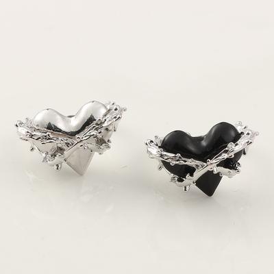 Fashionable Metal Thorn Heart Ring Irregular Opening Ring