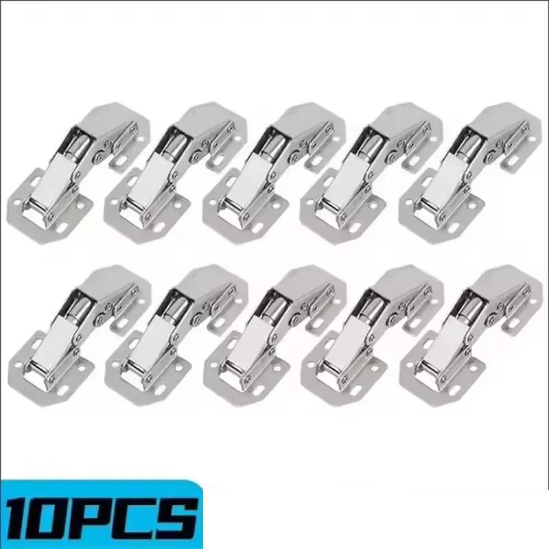 2/4/10PCS 90 Degree Cabinet Hinges No-Drilling HoleHydraulic Buffer Hinge Kitchen Cabinet Cupboard Hinges Furniture Hardware