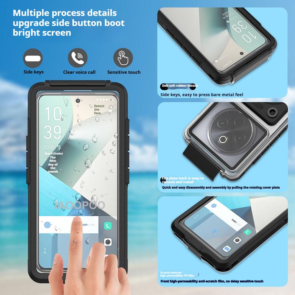 Wodoodporne etui do nurkowania i pływania, 15 metrów głębokości, dla Honor 400 300 200 Pro Ultra, Huawei Nova 14 13 Pro Ultra, z przyciskiem telefonu
