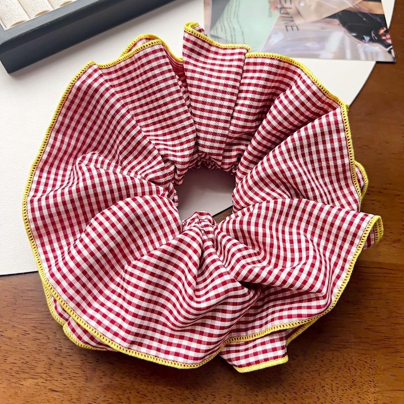 New Large-sized Fabric Hair Band and Hair AccessoryFeaturing Retro Floral and Diamond-encrusted Ponytail Hair Ties
