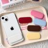 Autumn/Winter Faux Leather Folding Makeup Mirror & Phone Holder - Fashionable Adhesive Dual-Use Mirror (Horizontal/Vertical)