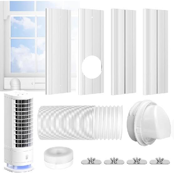Upgrade Portable ac Window Vent Kit,ac Window Seal Kit,Portable Air Conditioner Window Kit Adjustable Length from 17" to 60" for Sliding