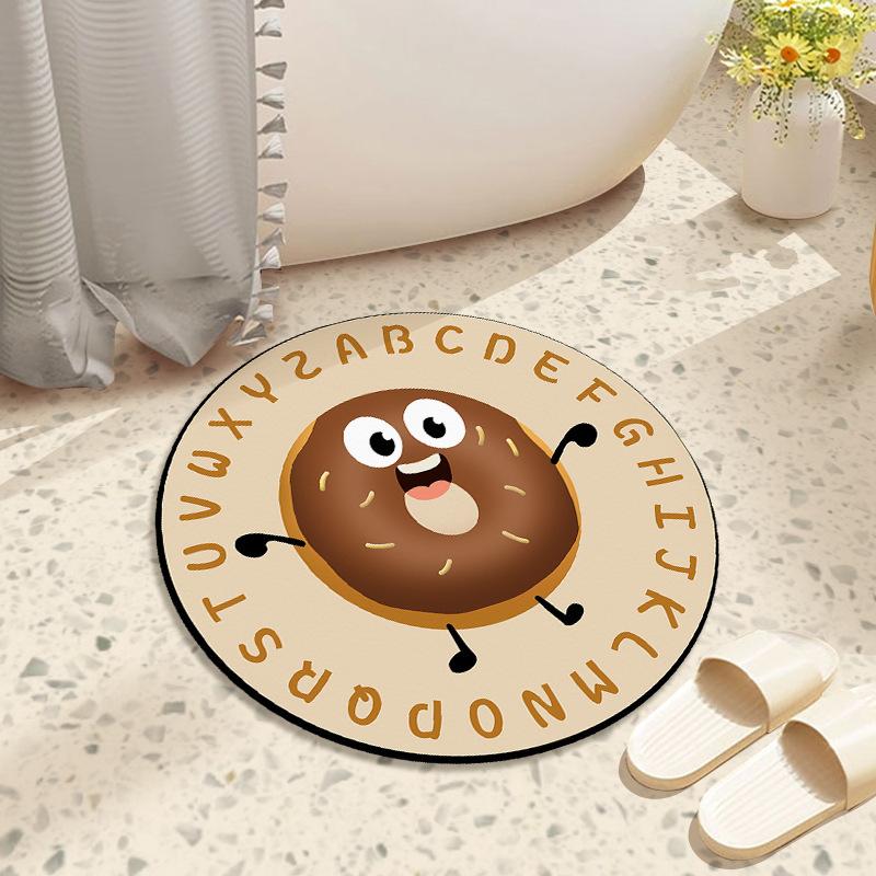 

Ins Wind Round Carpet Bedroom Dirty Cartoon Bedside Children s Blanket Floor Mat Living Room Can Be Washed and Thickened 60 * 60CM diatom mud