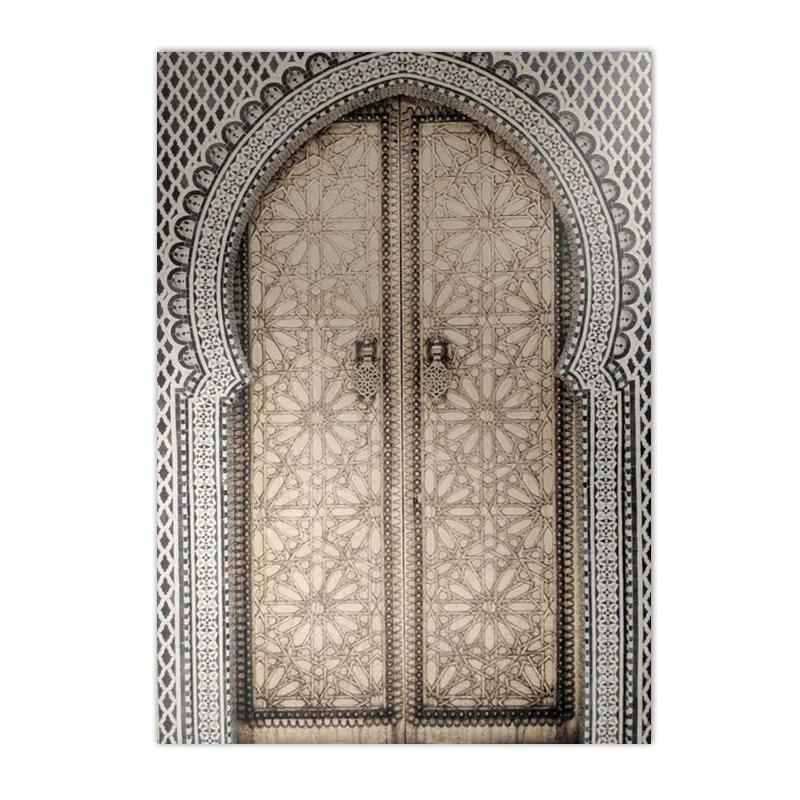 

Morocco Door Wall Art Canvas Painting, Arched Muslim Building Print, Islamic Wall Pictures, Living Room, Home Decor 21X30cm No Frame