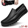 Extra Large Size Men's Shoes Business Casual Leather Shoes Foot Cover First Layer Cowhide Middle-aged and Elderly Father Shoes Hollow Hole Shoes