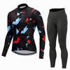 Men Women Cycling Jersey Set Long Sleeve Mountain Road Bike Outfit Breathable Quick Dry