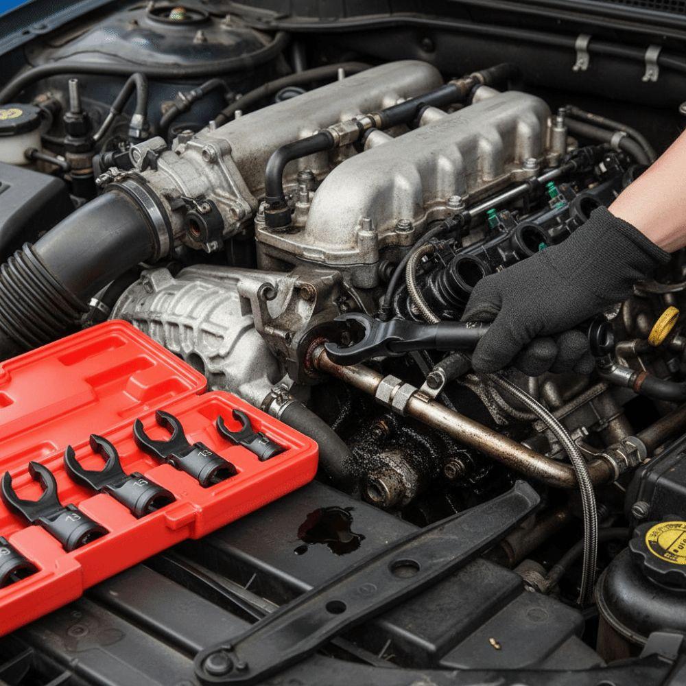 High-Quality Rotatable Tubing Wrench 6 Pcs Set Oil Pipe Wrench  Hydraulic Systems