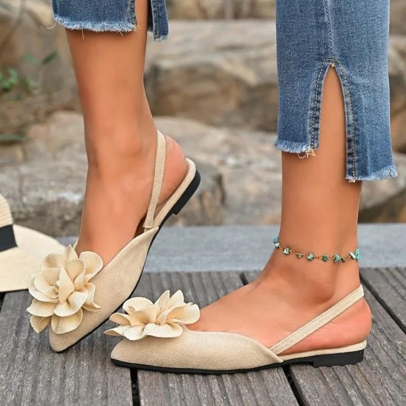 2025 Summer Closed Toe Women's Sandals Fashion Floral New Daily Light Comfortable Plus Size Best Seller Flat Sandals Zapatos