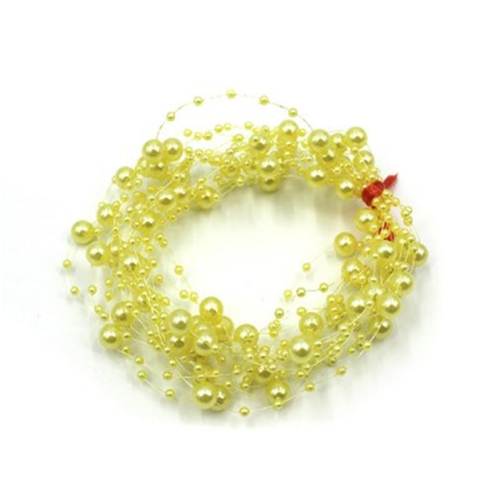 Gold KUPOO 33ft Artificial Pearls Beads Chain Garland Flowers DIY Wedding Party Decoration
