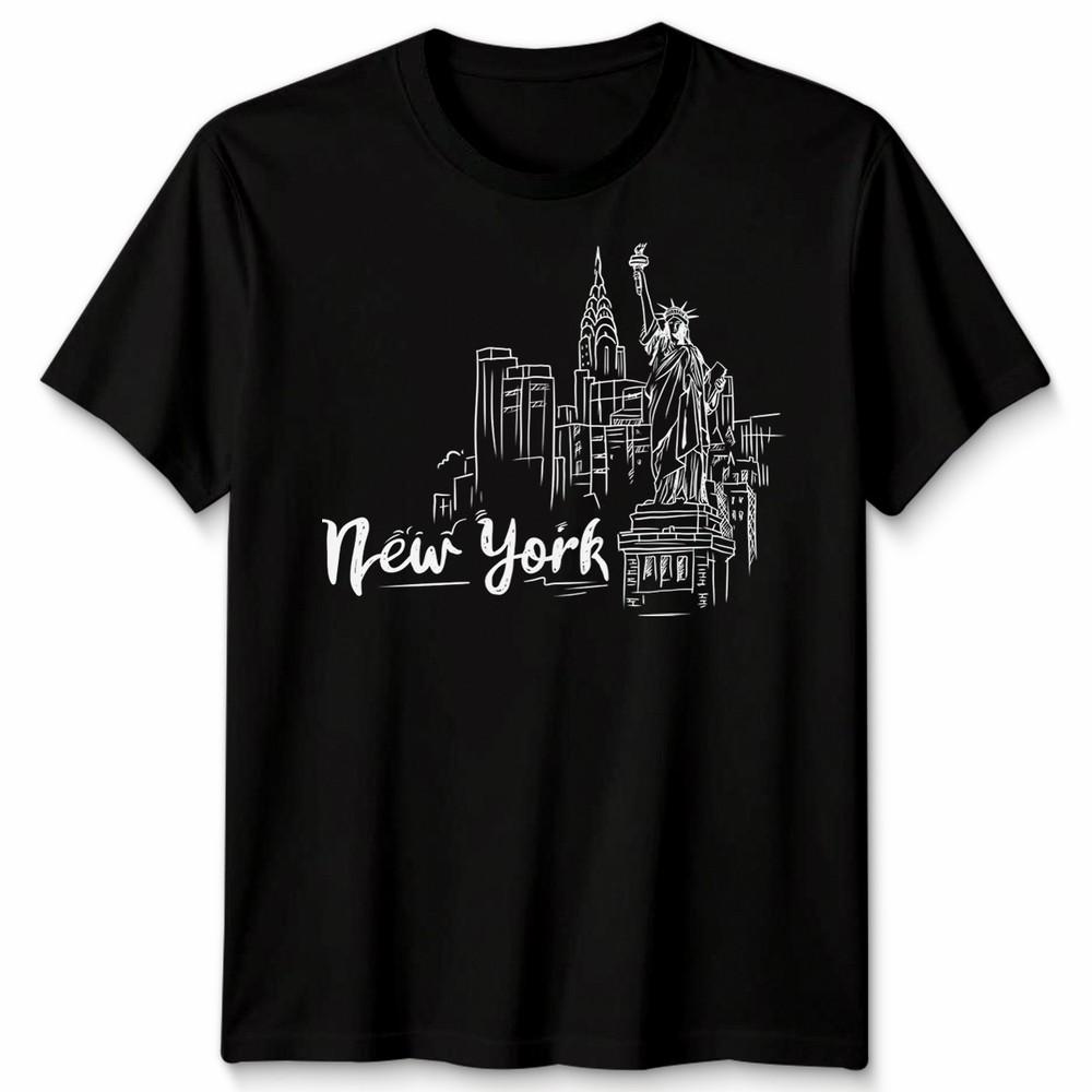 

New York Landmarks City Statue Of Liberty mens TShirt Womens Tee Graphic Tee Unisex T-Shirt XXXXL