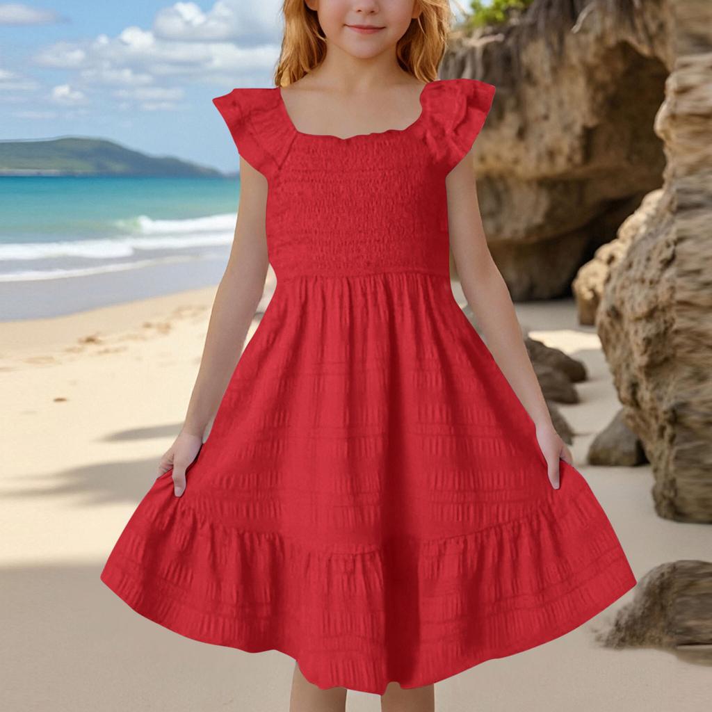 Girls' Bubble Short Sleeve Dress - Full Skirt Princess Gown