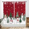 Winter Kitchen Christmas,Christmas Pine Tree Nature Forest Deer Watercolor Cabin Rustic Farmhouse Holiday Window Treatments