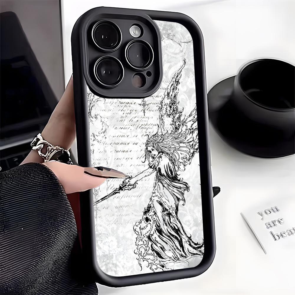 Angel Death Design Phone Case For IPhone 17 Pro Max 16 15 14 Pro Max IPhone 13 Pro Max 11 Plus Silicone Cover