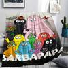 1Pc Barbapapa Family Print Flannel Blanket, High Quality Comfortable for All Seasons, Home Decor, Warmth and Comfort, Perfect for Gifts