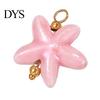 Versatile Jewelry Charm Handmade Ceramic Necklace Pendant, Star Fish Flower Charms with Golden Plated Pendant Findings, Ocean Theme for DIY