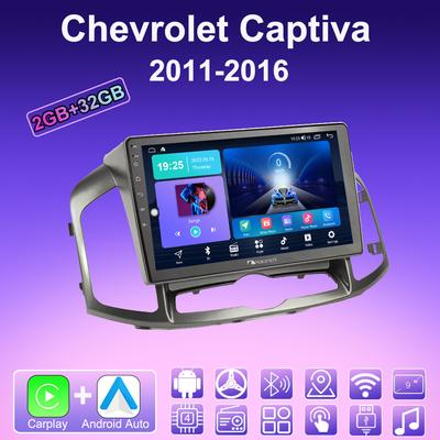 Autoradio Android Carplay 2 DIN pour Chevrolet Captiva 2011-2016 Lecteur multimédia Unité principale Stéréo Navigation GPS BT WIFI 2 + 32 Go