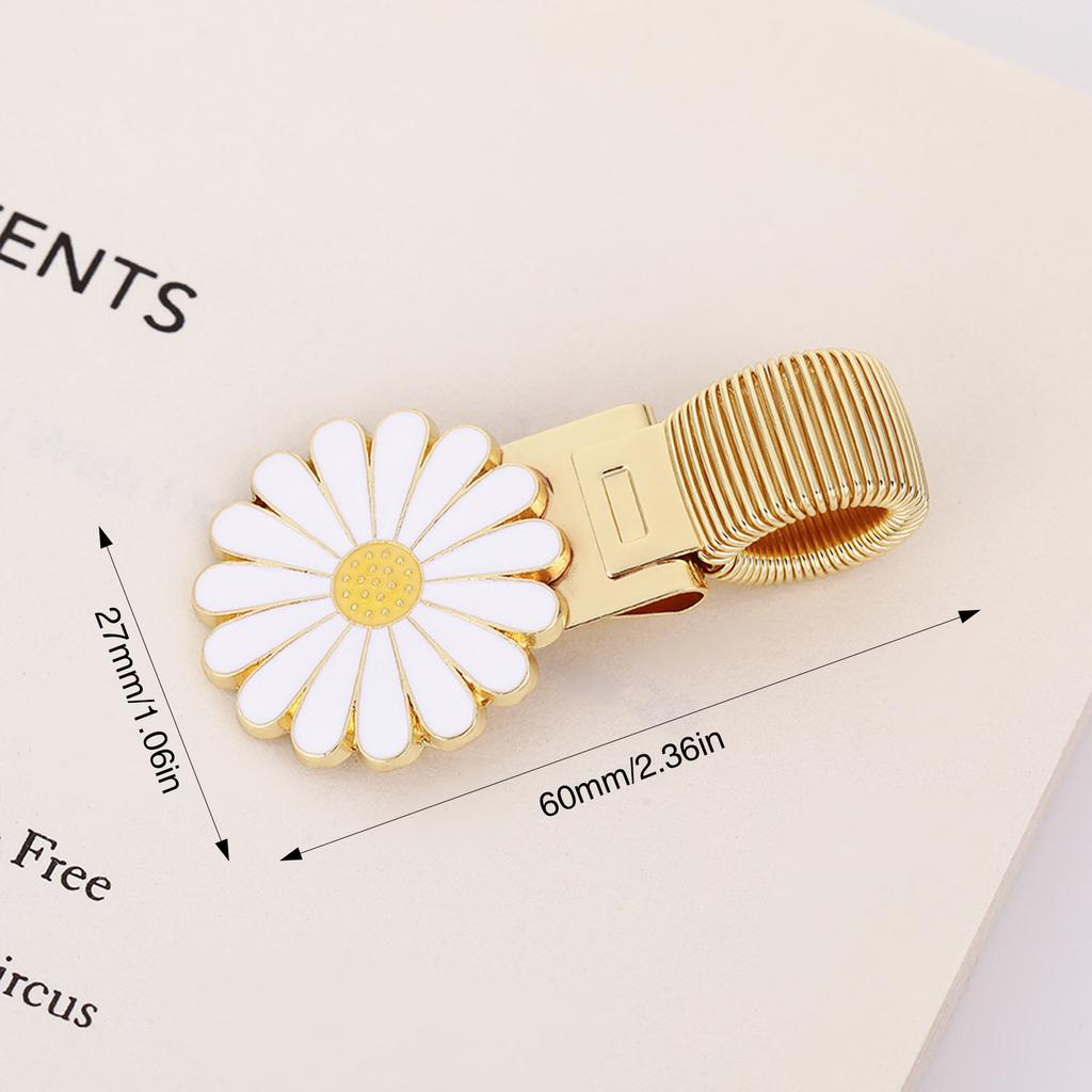 1Pc Daisy Flower Metal Pen Holder Clips Portable Paper Fix Clips Journal Notebook Pictures Pin Pocket Student School Tools
