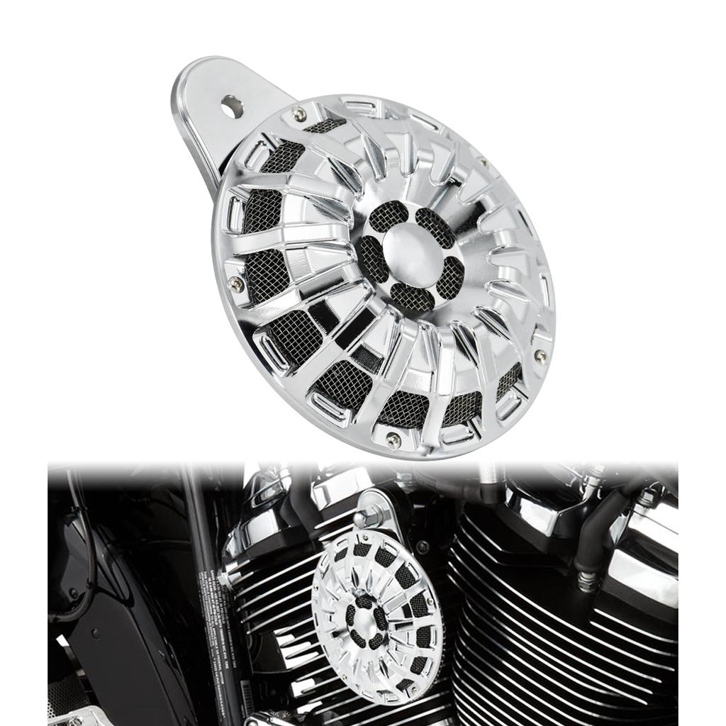 Motorcycle 15 Stripe Horn Cover Assembly Spearker Cover CNC Aluminum For Harley Big Twin 91-Up Touring 99-Up Dyna Fat Bob FXDF