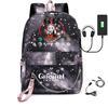 Printed Iron Chain Usbgenshinimpact Yuanshen Backpack Leisure Middle School Student Travel School Bag