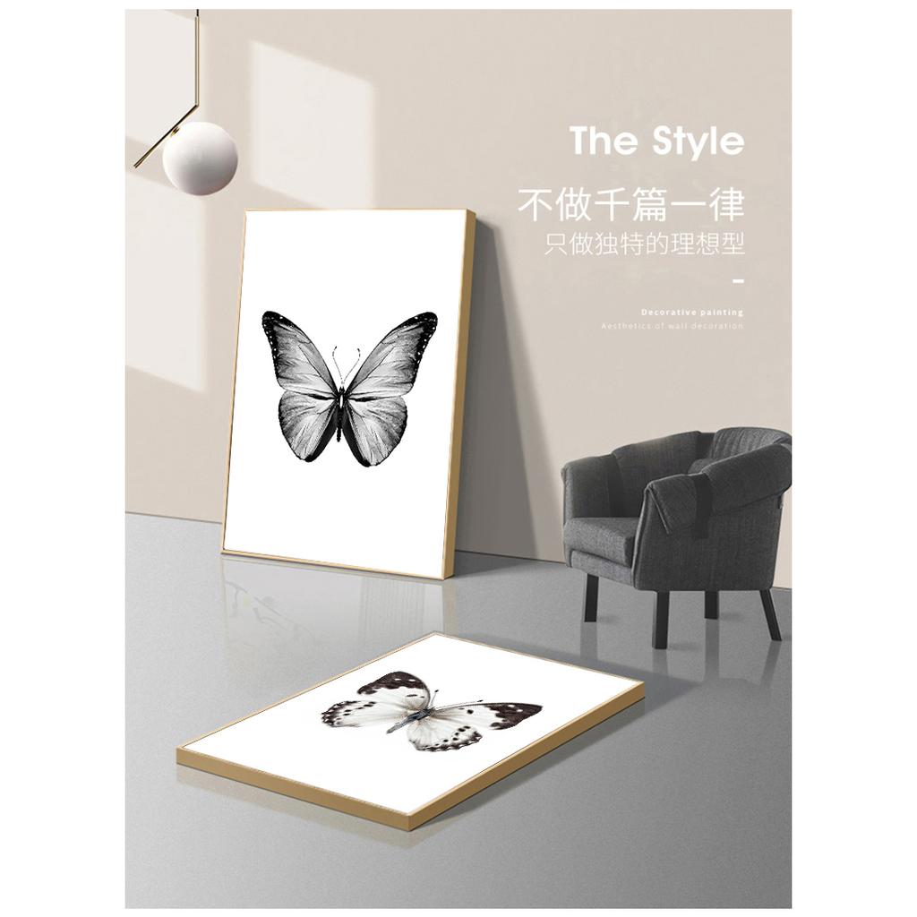Malerei Schwarz Weiß Schmetterling Nordic Poster Leinwand Kunst Tier Wand Bilder Für Wohnzimmer COLORFULBOY Wand Kunstdruck Leinwand