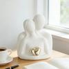 Romantic Couple Statue Ceramic Abstract Couple In Love Figurine for Bedroom TV Cabinet Home Shelf Decor Wedding Valentines Anniversary Gift