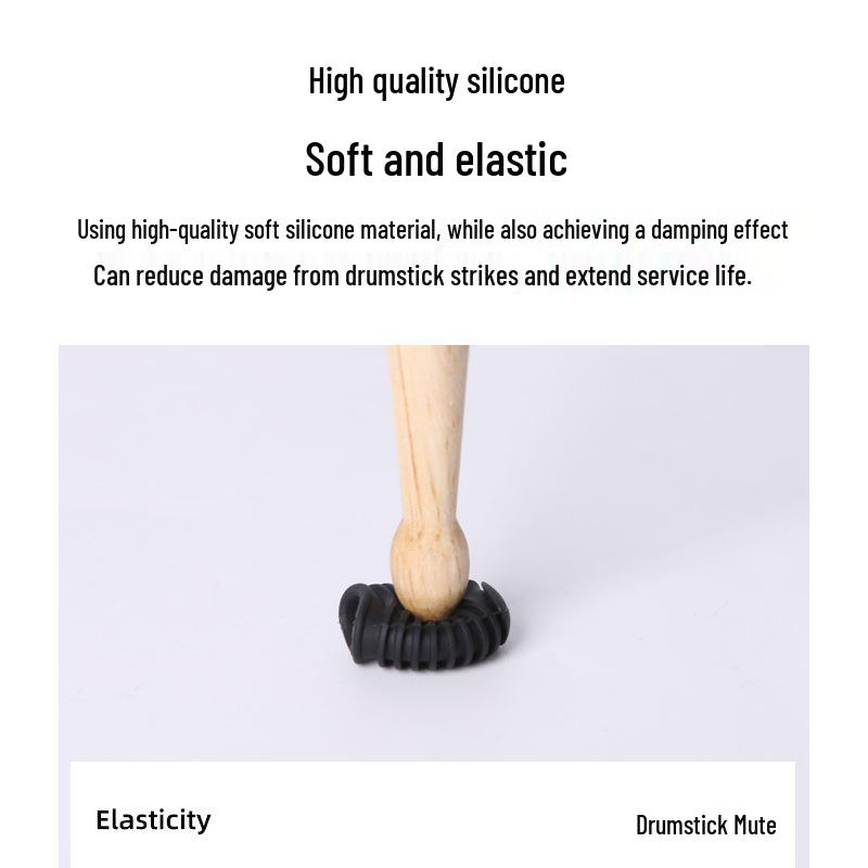 5A7A Silicone Drumstick Head Cover for Practice Mute & Electronic Drums.