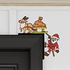 Christmas Door Frame Decor Sticker Snowman &Santa Claus Wooden Door Corner Decor Creative Funny Wall Art For Living Room Bedroom