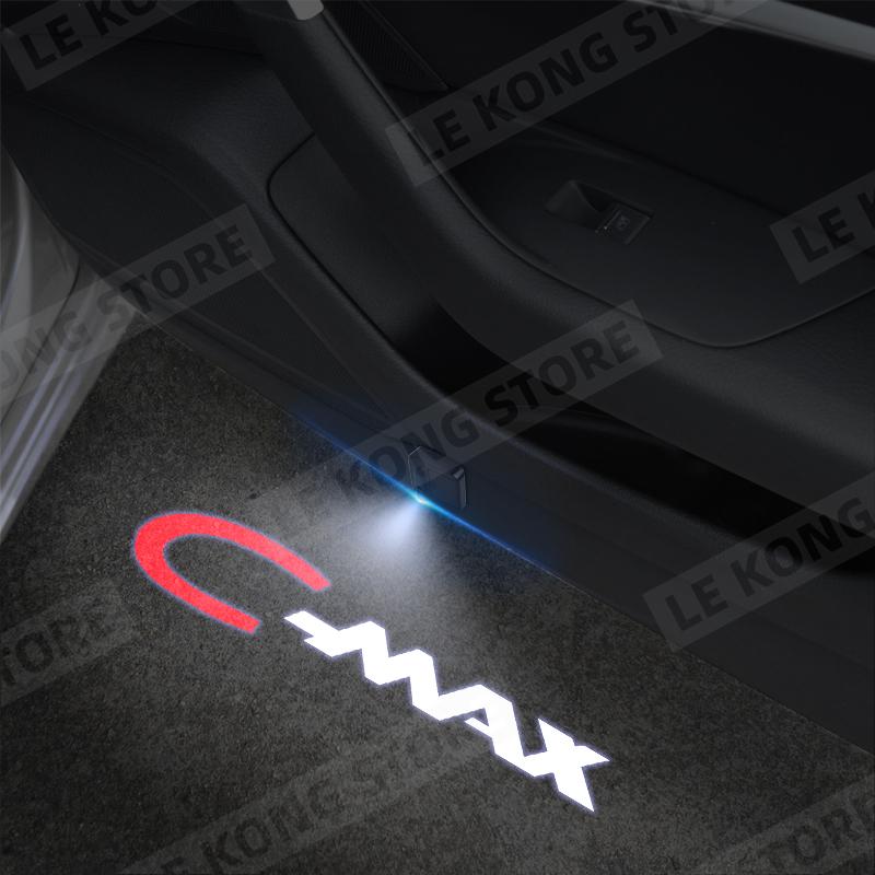 TQ014For Ford S-MAX C-MAX Emblem ST Line MK2 MK3 MK4 Car Door Light Welcome Lamp Wireless Projector Auto Decoration HD LED