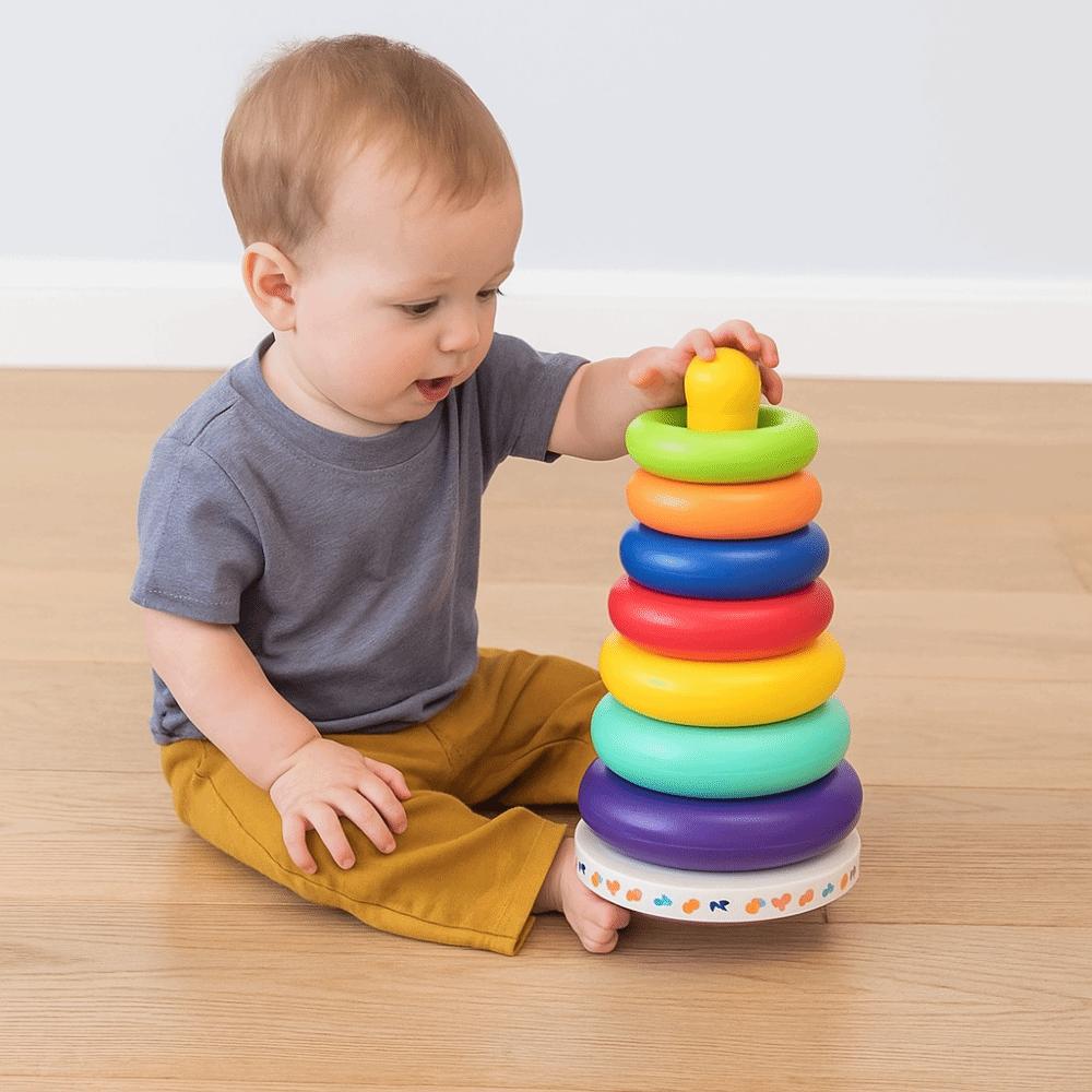 Stackable Stacking Rings Babies Toy Sensory Stacking Plugging Toy Develop Cognition Ability