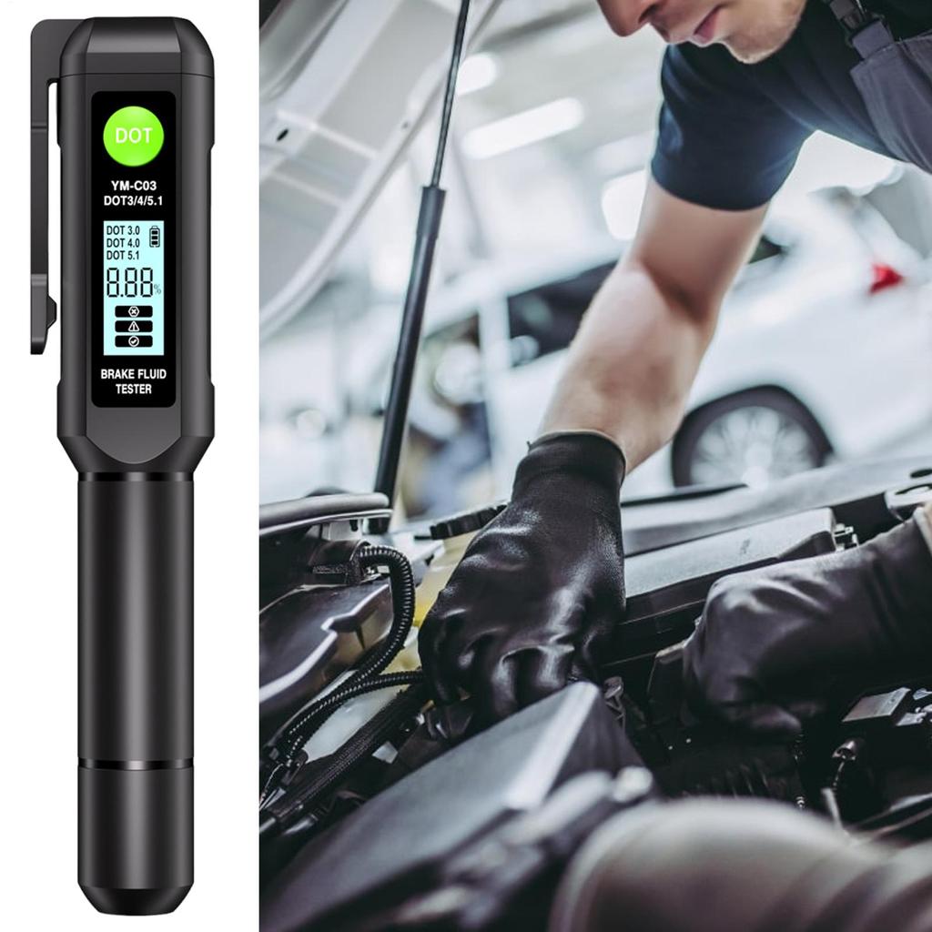 Brake Fluid Moisture Tester Auto Brake Diagnostic Checker Tool Digital Display Buzzer Alarm Precise Detector For Automotive Road
