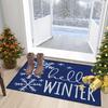 [Winter Schneeflocken Fußmatte] Weihnachten Hallo Winter Fußmatte - Maschinenwaschbar, Rutschfest, Rechteckige Polyester Willkommensmatte -