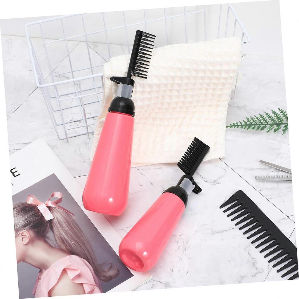 2pcs Hair Dye Applicator Bottle with Comb for Precise Root Coloring Salon and Home Use