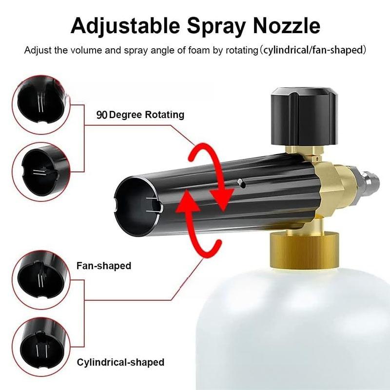 High Pressure Water Gun Snowflake Foam Pot Set 1L Car Wash Foam Spray Pot 1/4 Quick Insertion Water Gun Foam Pot