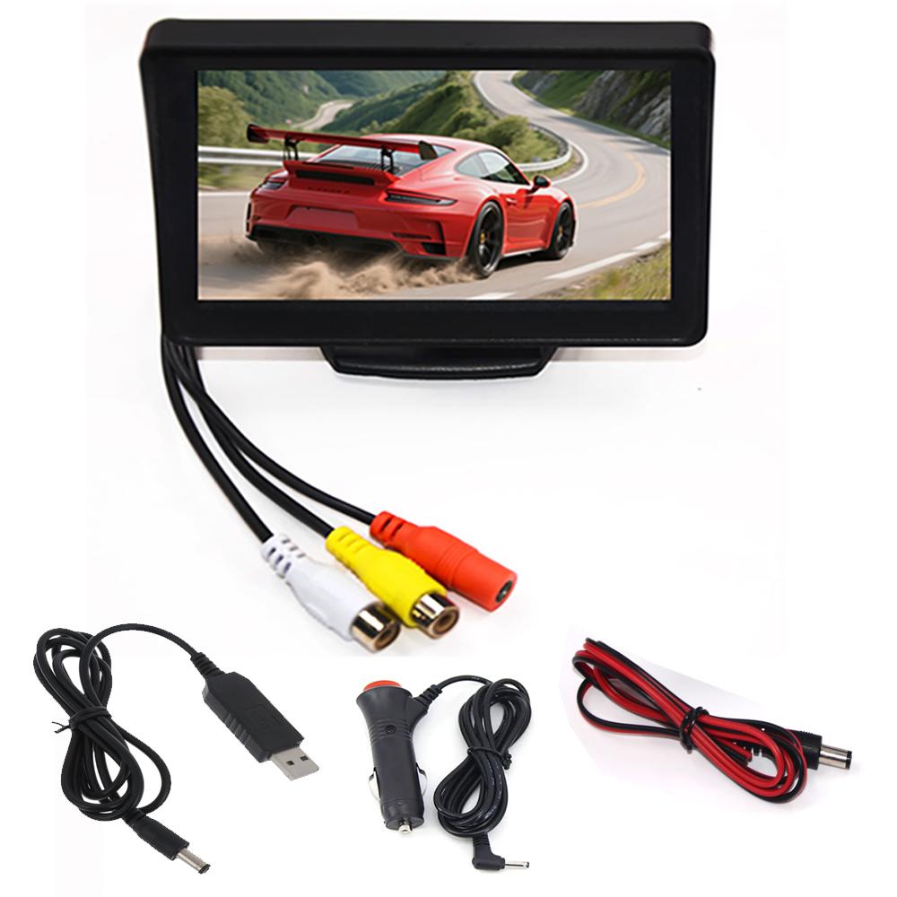 

Система резервной камеры заднего вида 2-в-1 с CCD-матрицей, HD-монитор с экраном 4,3 дюйма, для автомобиля, автобуса, грузовика, дома на колесах и прицепа