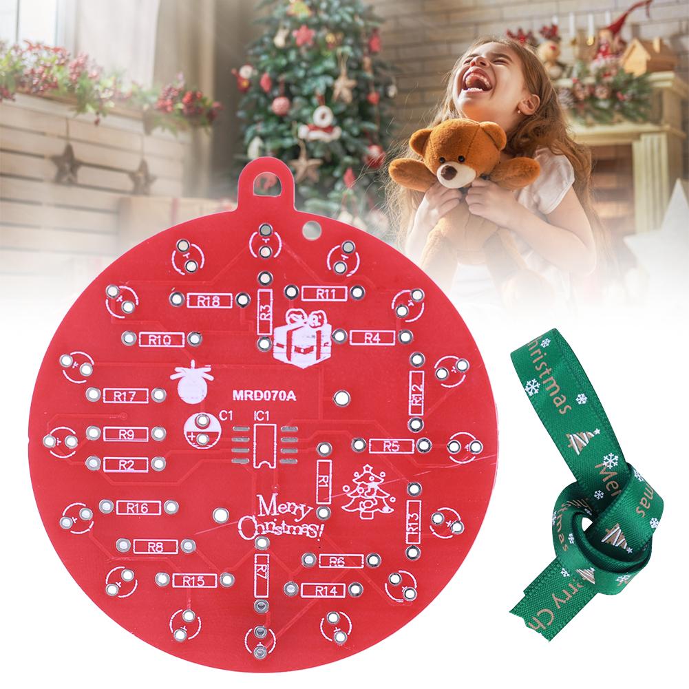 NE555 LED de decorare pentru brad de Crăciun LED roșu și verde care clipește PCB Kit DIY pentru lipire Lumini intermitente Placă de practică pentru lipire