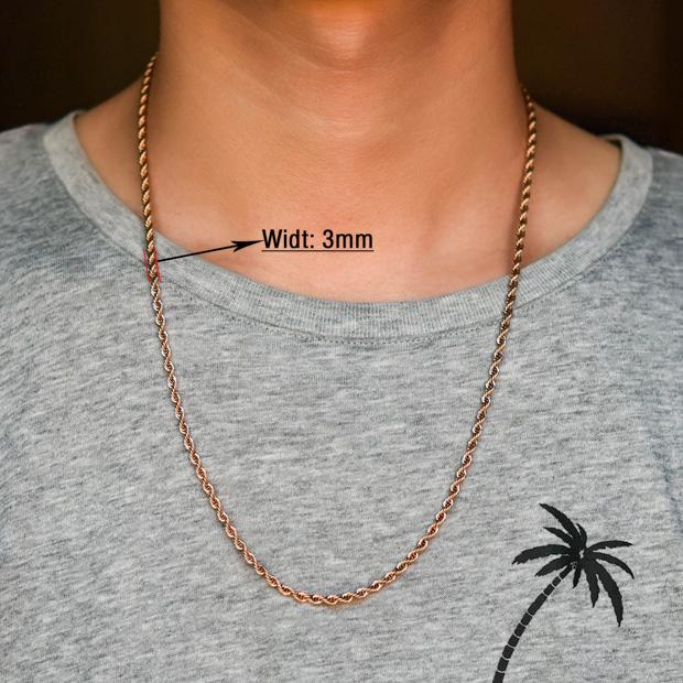 2/3/4/5/6mm Breite gedrehte Seilkette Halskette Edelstahl Choker für Damen Herren Metall Schmuckzubehör 5 Farben 16 bis 30 Zoll