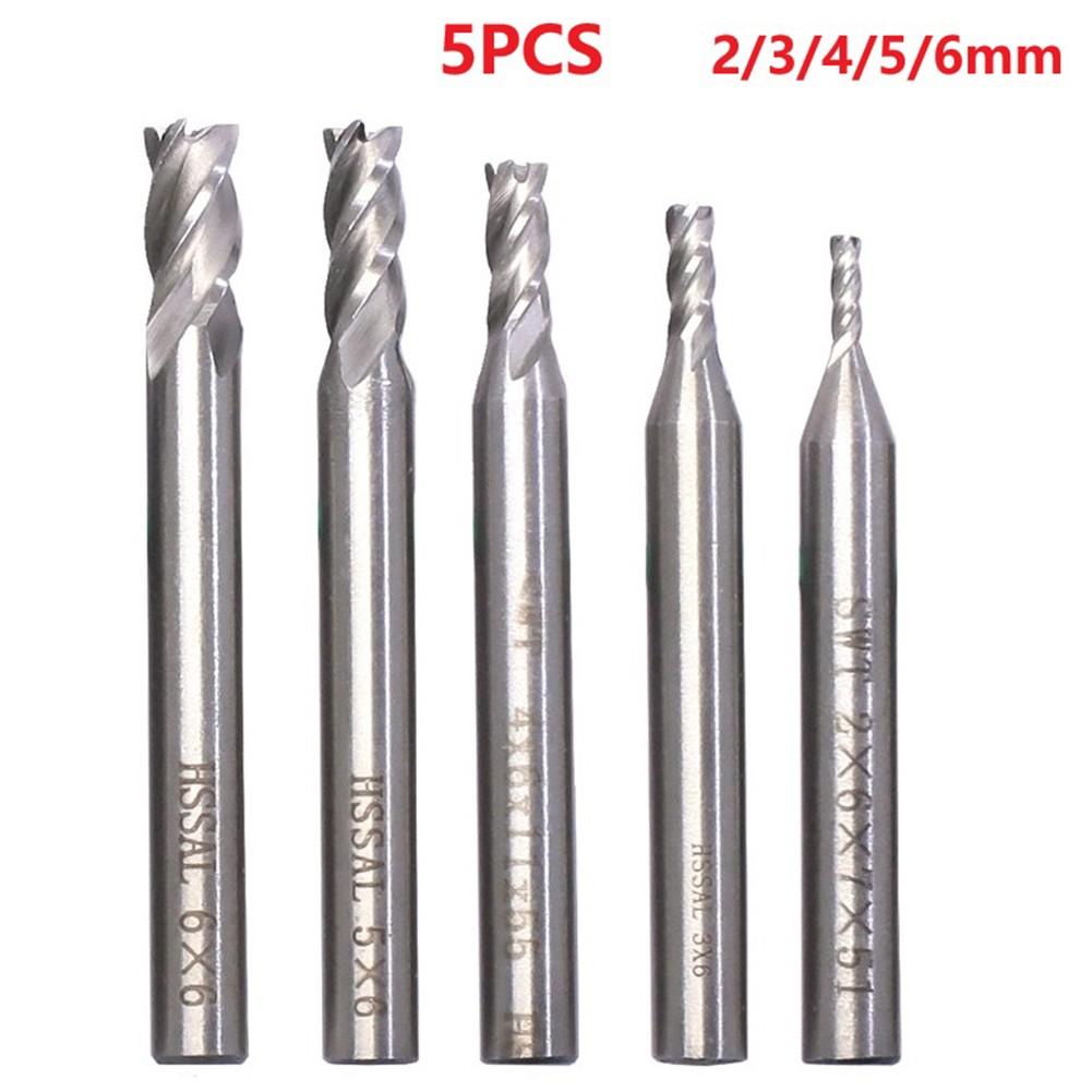 4-flute Structure Carbide End Milling Cutter HSS Slot Drill Bit Set