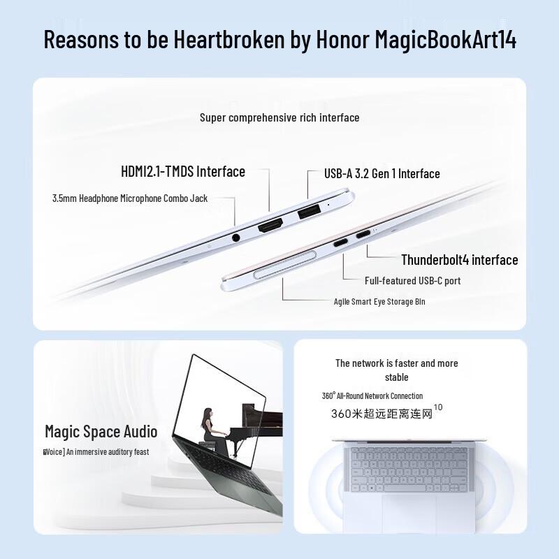 Honor MagicBook Art 14 Ultra-Light AI Laptop (Core Ultra 5, 32GB RAM, 1TB SSD, 3.1K OLED) (CN Version)