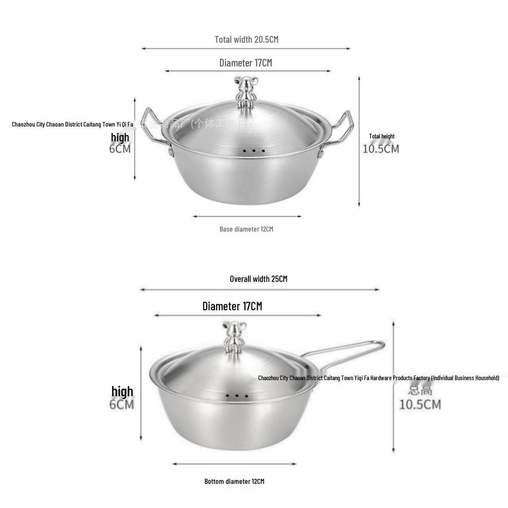 Kleiner Bär Gold Edelstahl Reiswein & Ramen Schüssel mit Deckel