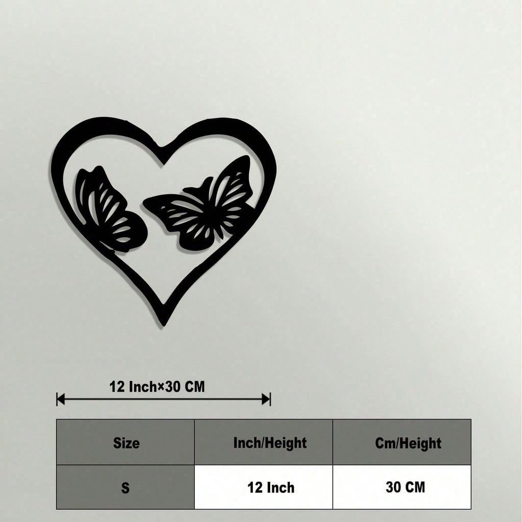 Vintage Heart Metal Wall Art Openwork Garden Sculpture Rust Finish Outdoor Hanging Decor Patio Porch Fence Nature Gift