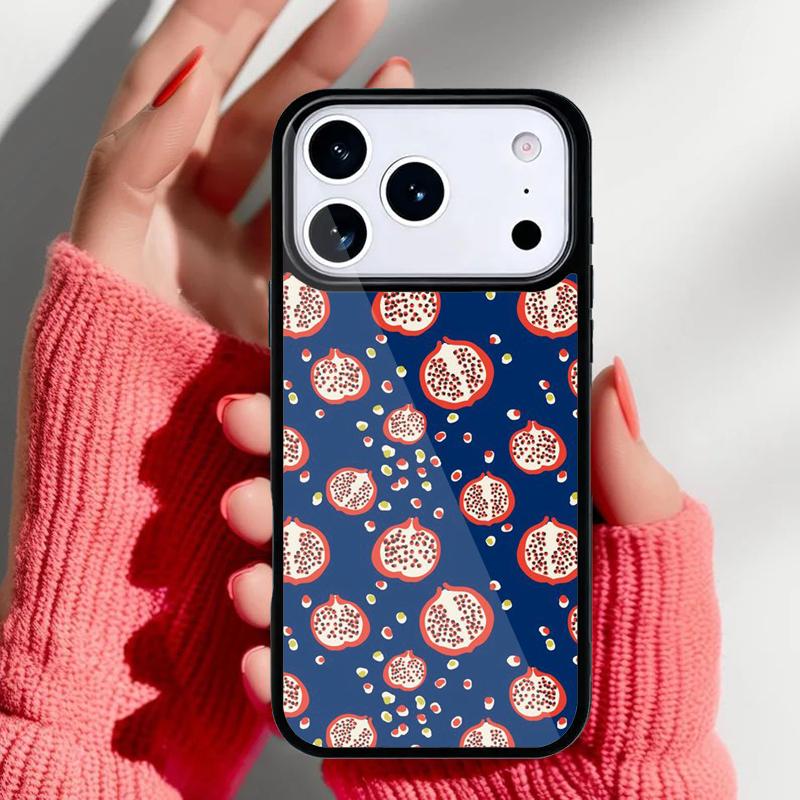 Pomegranate Pattern Phone Case for iPhone 17 Air 16e 15 14 13 Pro Max Back Cover for 12 11 Pro Coque