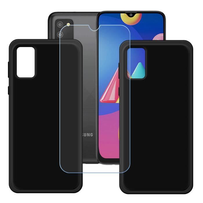 Coque - FZ - Samsung Galaxy A02S - Noir - Verre trempé inclus - Souple en TPU et Silicone
