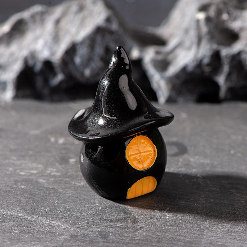 Halloween Ornament Mikro Landschaft Dekoration Zubehör Zauberer Geist Kürbis Kaninchen Fledermaus Baum Magie Haus Harz Ornamente